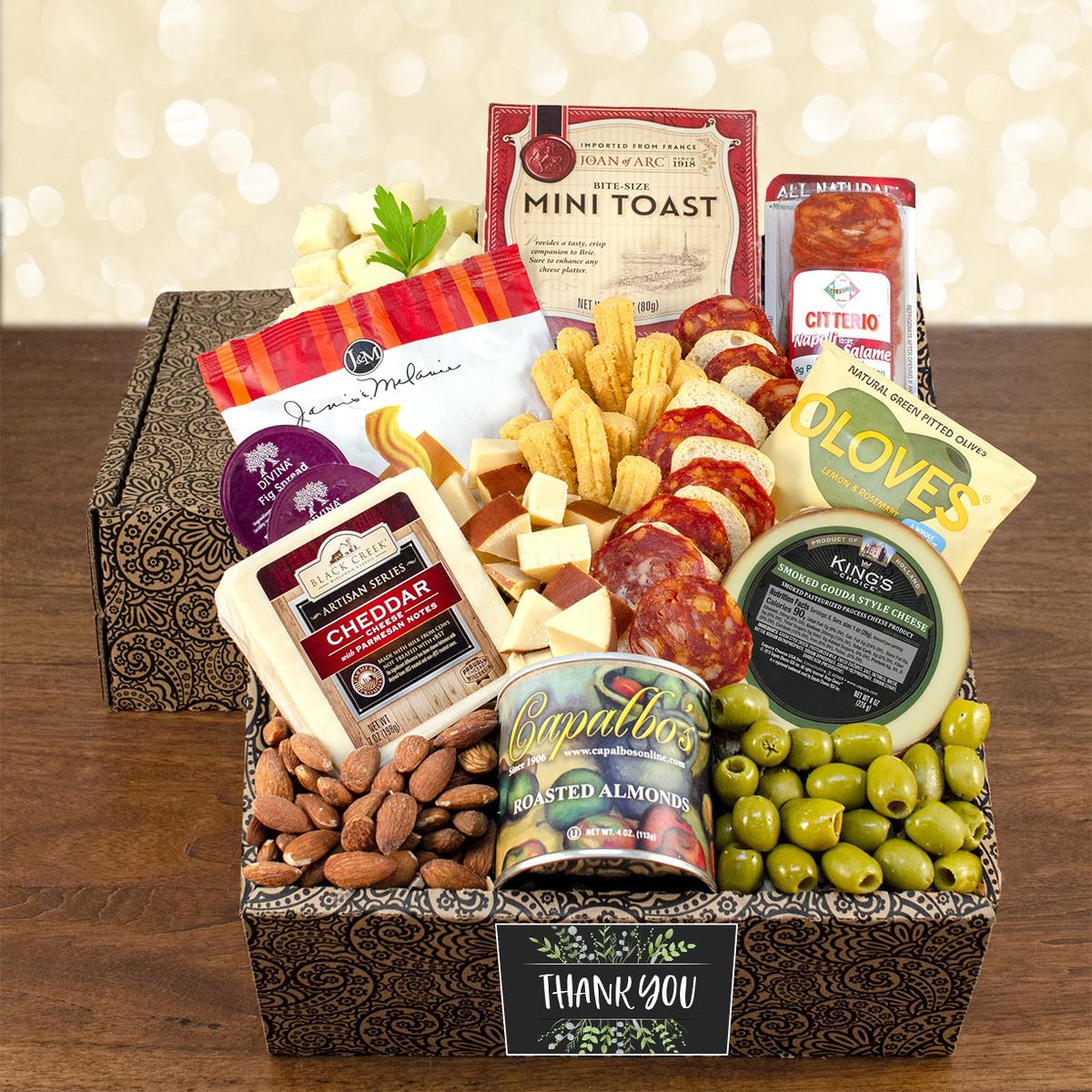Capalbos Cheese and Crackers Classic Collection Gift Box - Thank You